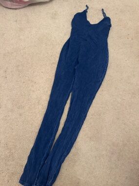 Fashion Nova Deep Blue Sleeveless Jumpsuit